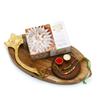 Ghasitaram Gifts Rakhi Gifts for Brothers Wooden Platter of Kaju Katlis, Pooja Thali and 2 Rakhis view 1