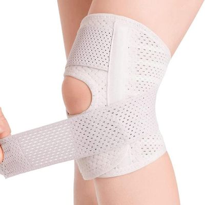 1Pcs Compression Knee Brace Support Breathable Adjustable Knee Support For Sports Injuries Arthritis Relief Joint Pain,White Left,L
