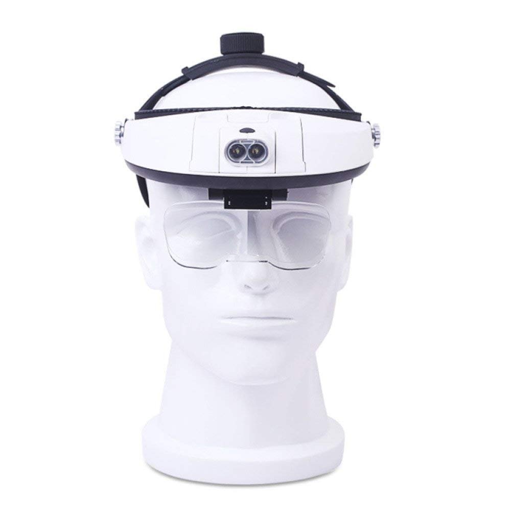 (1.0X/1.5X/2.0X/2.5X/3.5X) HD Illumination Magnifier for Elderly, Youth, Reading Books, Mobile Phone Clock Repair, White needed