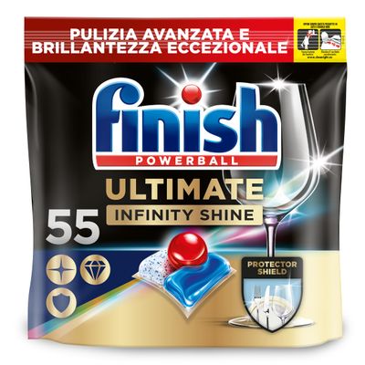 Finish Dishwasher Tablet, Ultimate Infinity Shine, 330 Tablets, Lemon Sparkle, Clean & Shine Detergent Tabs, Tough on Grease Stains, Effective for Short Eco Cycle