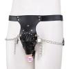 Faux Leather Male Chastity Belt and Lock view 1