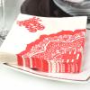 100-Pack Decorative Napkins,Bright Red Chinese Paper-Cut Ethnic Art 2Ply Disposable Paper Party Napkins Serviettes 33Cmx33Cm Ideal For Decoupage Crafting For Bridal Shower,Tea Party,Luncheon view 3