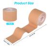 3 Rolls Kinesiology Tape, 5m x 5cm Physio Tape, Kinetic Elastic Water Resistant Muscle Tape Strapping for Support Adhesive Uncut Sports Breathable and Soft Muscle for Shoulder Knee Ankle (Beige) view 2