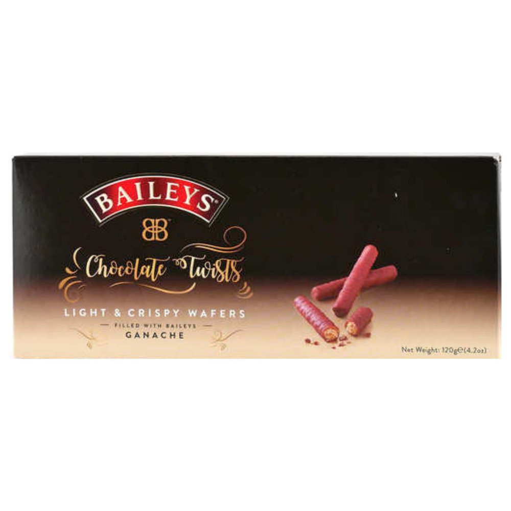 Baileys Chocolate Twists | Light and Crispy Wafers Filled with Bailey Ganache | Christmas | Valentine | Birthday Gift Set For Baileys Lover (1),120 g (Pack of 1)