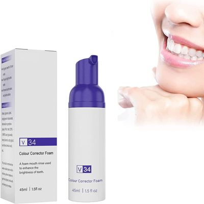 2022 New Colour Corrector Foam,Purple Teeth Brightening,Colour Corrector Toothpaste,Teeth Whitening Booster,Tooth Stain Removal, Cancel Yellow Stains,Make Your Smile More Beautiful (1pcs)
