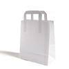 [  ] White Kraft Medium SOS Paper Carrier Bags | Food Carrier Takeaway Bags with Flat Handle 100% Recyclable | Gifts Bag, Party Bag, Shopping Bag view 1