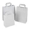 [  ] White Kraft Medium SOS Paper Carrier Bags | Food Carrier Takeaway Bags with Flat Handle 100% Recyclable | Gifts Bag, Party Bag, Shopping Bag view 4