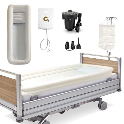 Medical Bedside Shower Inflatable Bathtub Kit, Portable Inflatable PVC Body Washing Basin System with Water Bag & Electric Air Pump, Bath in Bed Assistive Aid for Disabled, Elderly, Bedridden Patient