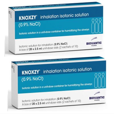 KNOXZY Isotonic Solution 0.9% - Sodium Chloride NaCl - Isotonic Solution for Humidifying The Airways 20 X 2.5 ml (Pack of 2)