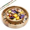 Jaiccha Ghasitaram Rakhi Gifts for Brothers Set of 2 Round Printed Trays of Assorted Bites and Cookies with 2 Green Beads Rakhis view 1