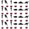 Bekaterea 24-Piece Black Military Themed Cake Toppers, Happy Birthday & Veterans Day Cake Decorating Supplies view 4