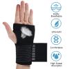 ACWOO Wrist Brace, 2 Pack Elastic Wrist Support with Strap, Wrist Compression Wrap Adjustable Wrist Strap Relieves Wrist Pain, Tendonitis, Sports Use for Men and Women, Right & Left Palm Support Black view 2
