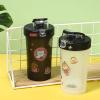 Remorui Neon Slushy Maker Slushies - Reusable Slushy Maker Cup, 300ML Shaker Bottle with Cartoon Sticker Food Grade Drinking Plastic Protein Powder Shaker Cup for Gym Black 300ML view 2