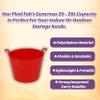 TENLITE Black 45L Rope Bucket + 2x 26 Litre Flexi Tubs (Choose Flexi Tub Colour From The Menu) Heavy Duty Plaster Mixing Cement Water Storage Bucket Garden Debris Rubbish Collection (Red) view 3