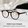 2SeeLife Large Round TR-90 Reading Glasses for Men & Women Medium-Large Fit, Durable, Spring Hinges, Blue Light Readers, Brown Tortoise, +1.50 view 2