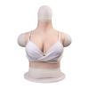 TDHLW Silicone Breast Form Realistic Fake Boobs Silicone Breastplates High Collar Artificial Breast Enhancer B-G CUP, Silicone/Cotton Filled Breastplate Breast Forms,Cotton Bronze,B view 1