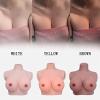TDHLW Silicone Breast Form Realistic Fake Boobs Silicone Breastplates High Collar Artificial Breast Enhancer B-G CUP, Silicone/Cotton Filled Breastplate Breast Forms,Cotton Bronze,B view 3