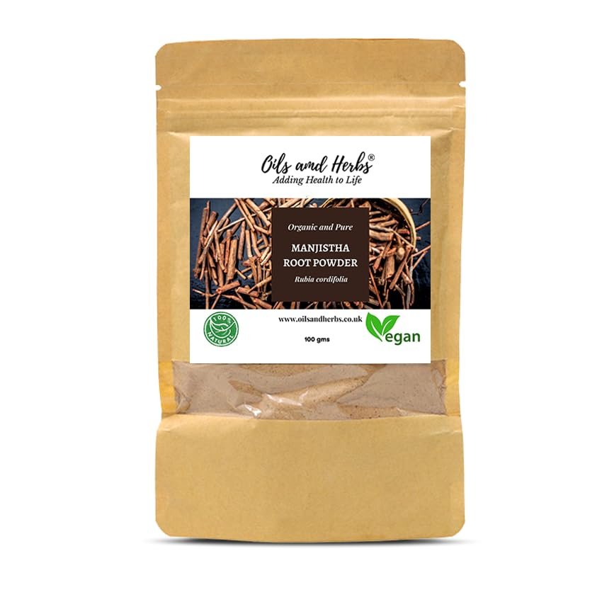 Clean Organic Manjistha Root Powder- Rubia Cordifolia - 100% Pure and Natural (100)