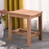 XOTAK Waterproof Bathroom StoolShower Seat for Elderly Bath Chair Wood Shower Bench Adult Non-slip Wooden Shower seat Bathtub Spa Change Shoes Stool (Size : 37x31x40cm) view 3