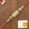 Ghasitaram Gifts Rakhi for Brother Rakhis Online - RM-579 PremiumRakhi with 200 GMS of Besan Barfi view 1