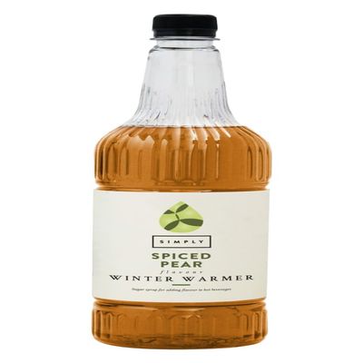 Simply Spiced Pear Winter Warmer Syrup, Vegan and Nut Free Flavoured Syrup for Hot Drinks (1 Litre)