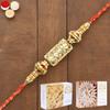 Ghasitaram Gifts Rakhi for Brother Rakhis Online - RM-579 PremiumRakhi with 200 GMS of Kaju katli and 200 GMS of Soan Papdi view 1