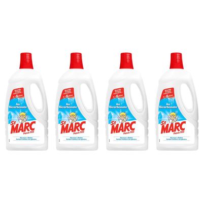St Marc 4 x 1 Litre Bicarbonate New Concentrated Formula Multi-Purpose Liquid