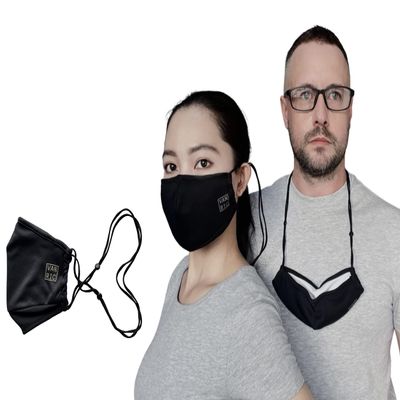 Vanric On/Off Adjustable Neck Ear Strap Face Mask | One Size Fits All | Fog Free Mask For Glasses Wearers | Anti Fog Reusable Mask |