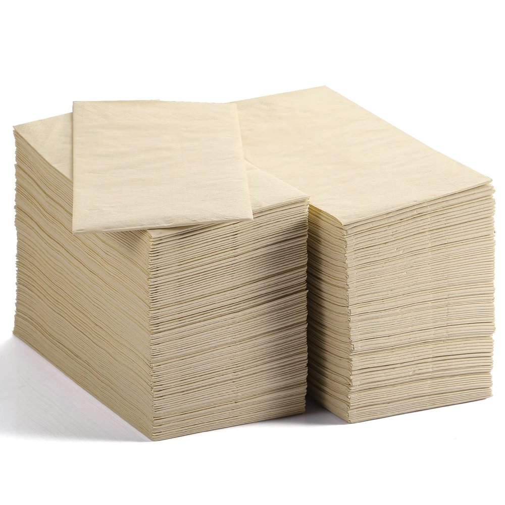 MORGIANA 200 PCS Brown Napkins Disposable 40 * 40CM Bamboo Square 2-Ply Eco Friendly Biodegradable Napkins Recycled Unbleached Table Papernapkins Part