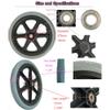16x1.75, Wheelchair Rear Wheel Accessories, 16inch Wheelchair Replacement Wheel, PU Solid Wheelchair Wheel, Suitable for Wheelchair Roller, Bearing: 12mm (Size : 16inch/37cm(2 counts)) view 2