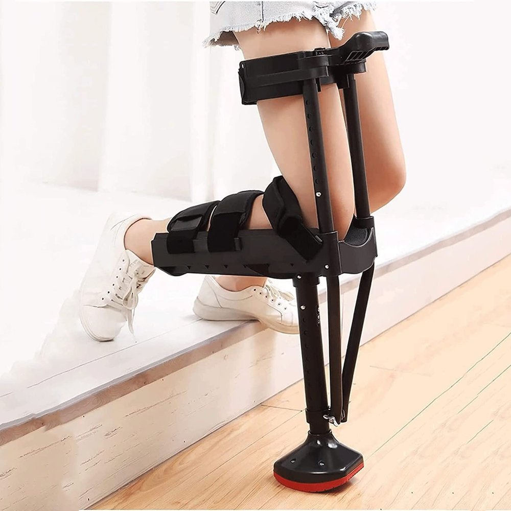 ETELIN Pain Free Knee Crutch, Adjustable Hand Free Knee Crutch Single Leg Telescopic Knee Walker, Alternative To Crutches For Ankle Or Foot Injuries (Size : Right)