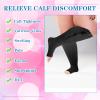 Hillban 2 Pair Wide Plus Size Calf Compression Socks with Zipper for Overweight Women Men 15 to 25 MmHg Zipper Compression Stockings, Open Toe, 4 XL view 2