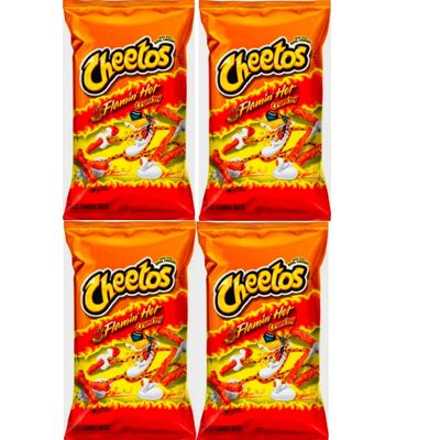 Cheetos Flamin Hot Crunchy 8oz/226g (Pack of 4)