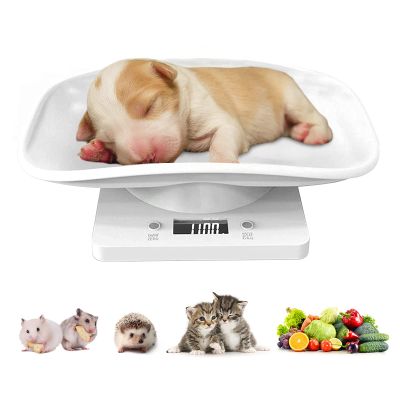 Digital Small Pet Scale, Mini LCD Electronic Scale with Tape Measure, Multi-Function Kitchen Bathroom Weight Scale, Measure Weight Accurately for Small animals/Jewellery/Food(Up to 15kg)