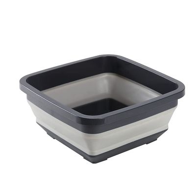 2.4 Gal(9L) Collapsible Dish Pans for Washing Dishes, Space Saving Multiuse Foldable Sink Tub, Kitchen Storage Tray for Outdoor Camping, Vegetable Washing, RV (Black)