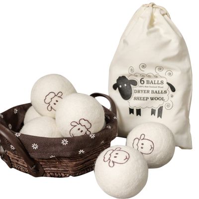 Teahutty 12-Pack Wool Dryer Balls, Reusable Natural Fabric Softeners Reduces Clothing Wrinkles and Saves Drying Time Laundry Balls for Dryer
