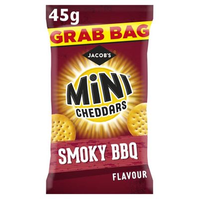 JACOB'S Mini Cheddars Smoky BBQ Grab Bag, 45 g (Pack of 30)