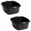 (  ) 39 Cm High Grade Plastic Washing Up Bowl 12 Litre Rectangular Bowl Kitchen Basin Sink Tidy Organiser (Midnight Black (Dark Grey)) view 1