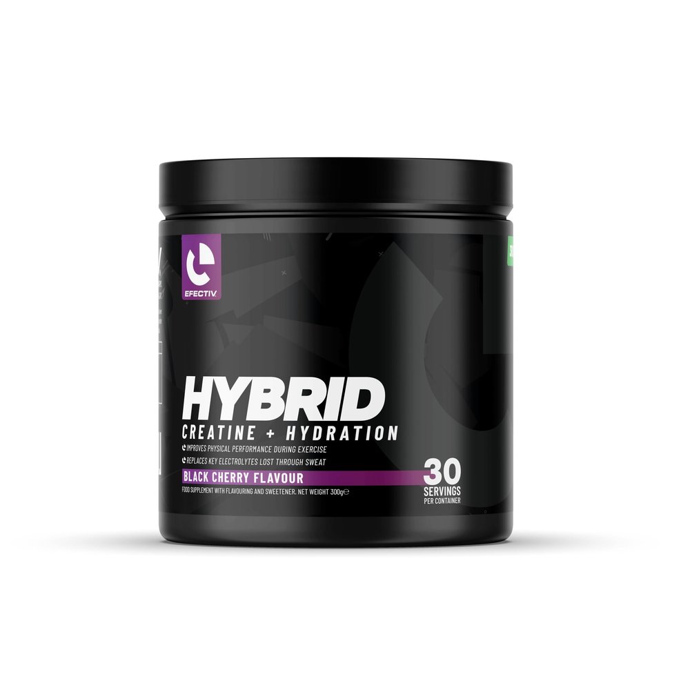 EFECTIV Hybrid Creatine Plus Hydration - 5g Creatine Monohydrate Powder with Electrolytes & AstraGin for Absorption | Bulk Creatine for Athletes | 30 Servings, 300g Black Cherry
