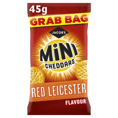JACOB'S Mini Cheddars Red Leicester Grab Bag, 45 g (Pack of 30)