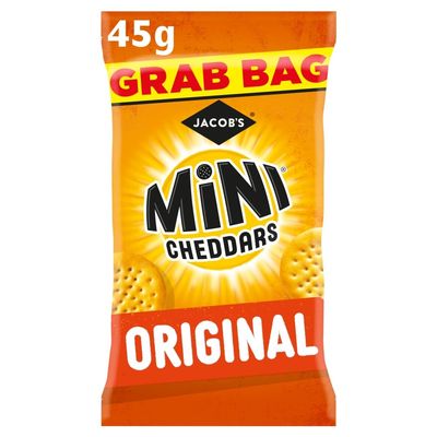 JACOB'S Mini Cheddars Original Grab Bag, 45 g (Pack of 30)