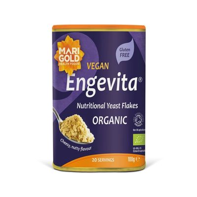 Marigold Organic Engevita Nutritional Yeast Flakes, 100g  Vegan, Gluten-Free, Organic, High in Protein & Fibre, Plant-Based Cheese Flavour