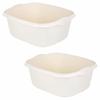 (  ) 39 Cm High Grade Plastic Washing Up Bowl 12 Litre Rectangular Bowl Kitchen Basin Sink Tidy Organiser (Soft Cream) view 1