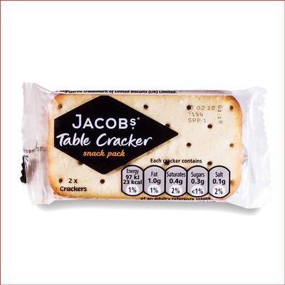 JACOB'S Table Cracker, Catering Pack, Individually Wrapped Twin Packs With Two Crackers in Each, 11.8 g (Pack of 176)