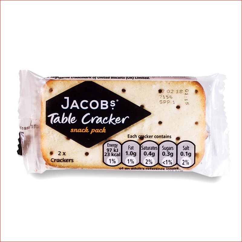 JACOB'S Table Cracker, Catering Pack, Individually Wrapped Twin Packs With Two Crackers in Each, 11.8 g (Pack of 176)