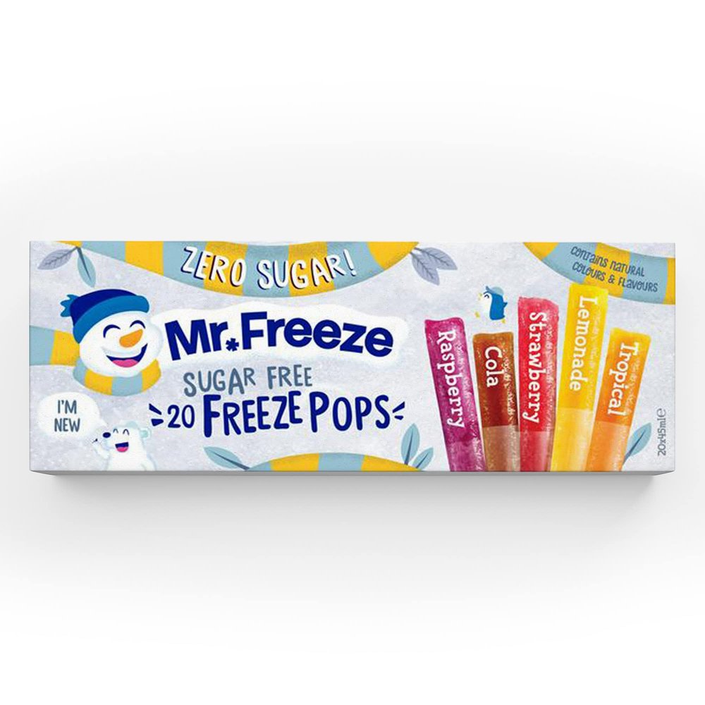 Mr Freeze Ice Pops - Assorted Flavour Ice Lollies - Sugar Free & Vegan Friendly Freeze Pops, 20 x 45 ml (8-Pack)