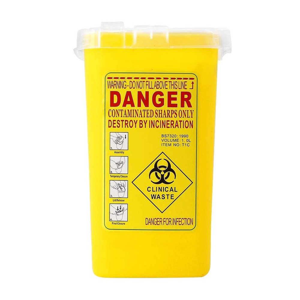 Wzxhew Biohazard Sharps Container Red Disposal Needle Container Housekeeping & Organizers Zippered Bags for Storage (Yellow, One Size)