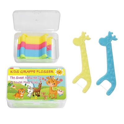 Fun Time Flossing! 40 Count - The Sweet Natured Co. Kids Fun Dental Teeth Flossers. Bright Multicoloured Kids Oral Floss Picks in Handy Waterproof Storage Box.