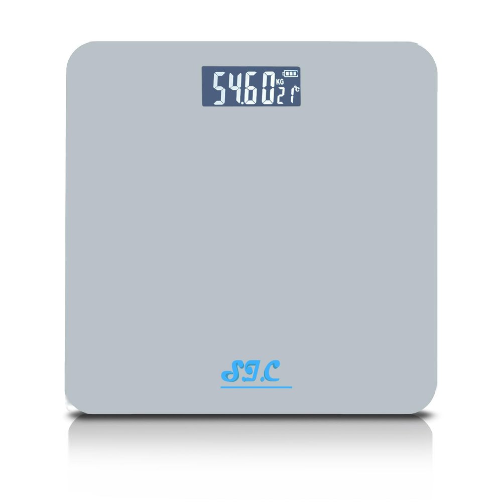 Professional Ultra Thin Tempered Glass Digital Personal Scale with LCD Display Max 150kg (Grey)
