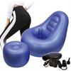 thickvalley BBL Inflatable Chair Sofa After Surgery for Butt, with Air Pump & Ottoman, BBL Post Surgery Supplies for Brazilian Butt Lift After Surgery Sitting/Sleeping/Relaxation,Blue view 1